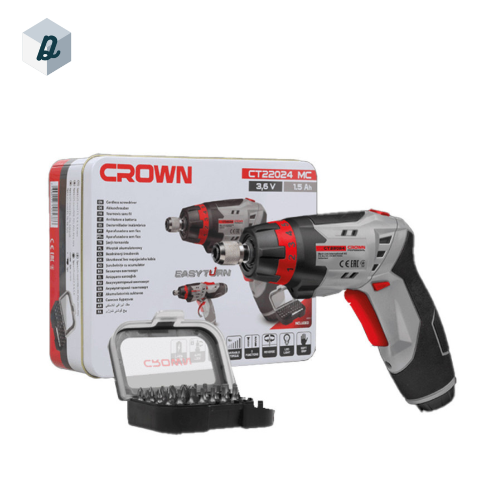 Visseuse Tournevis Electrique Rotative Sans Fil 3,6V Avec Torche CROWN | CT22024