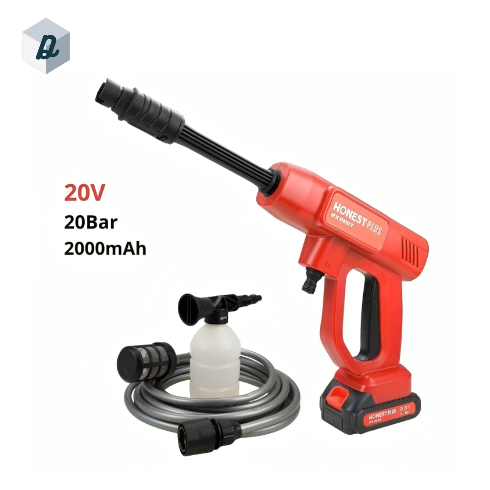 Nettoyeur haute pression sans fil 20V 20bar avec batterie 2000mAh chargeur et pochette HONESTPLUS | YAE4950