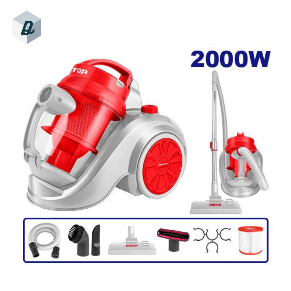 Aspirateur Portable Professionnel 2.5L 2000W EMTOP | EVCR20258