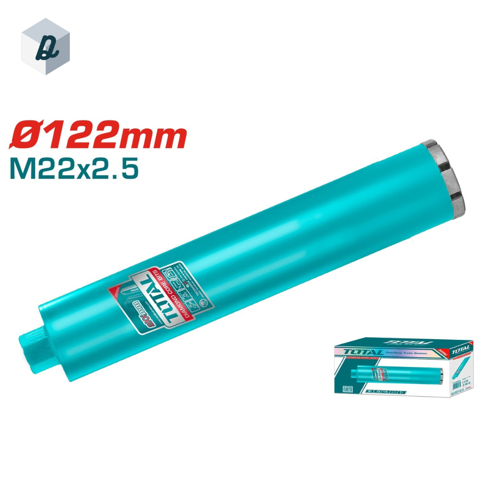 Foret Diamant 122 mm x 450 mm pour Béton Armé – Type Humide TOTAL | TAC2811221