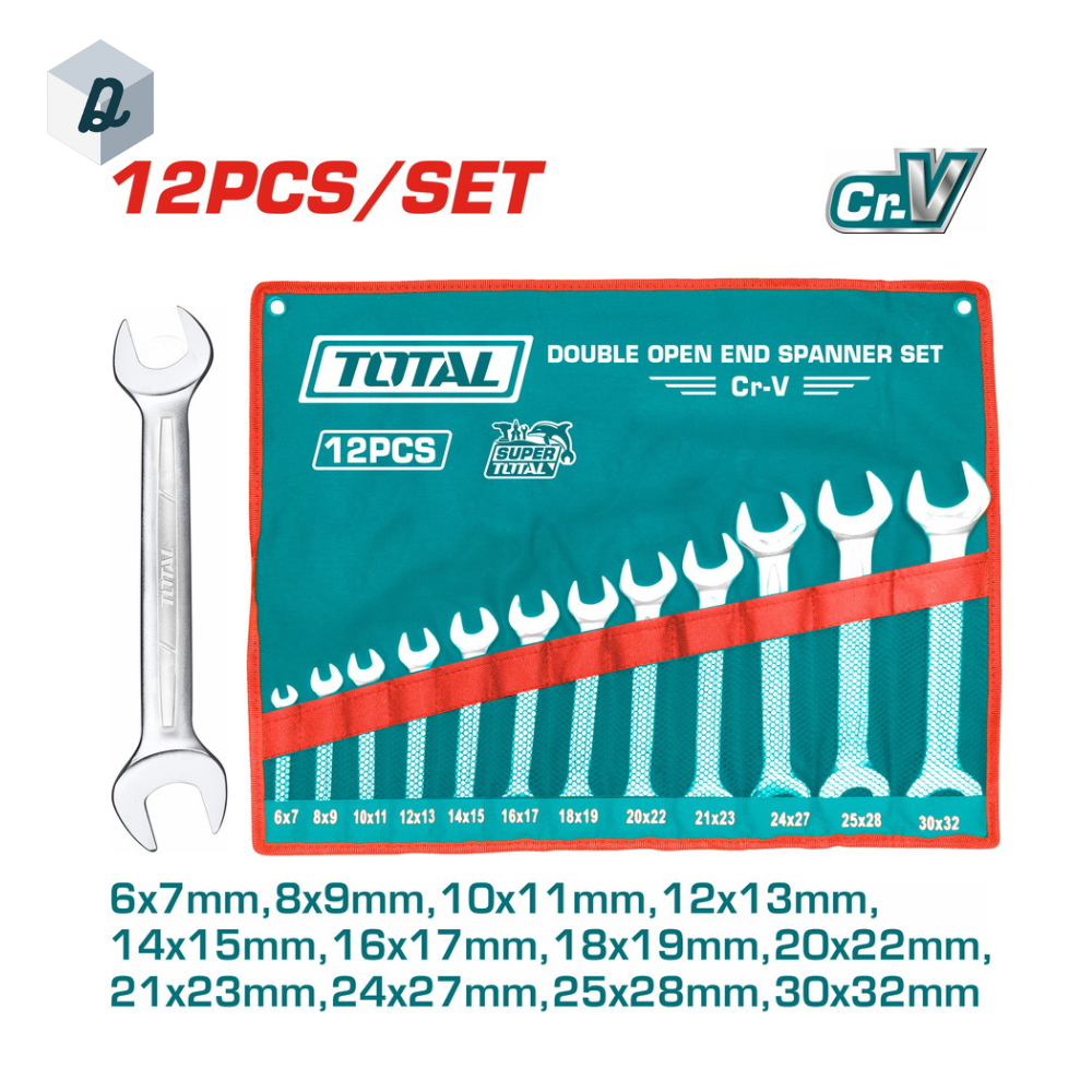Jeu de 12 clés à fourche 6-32mm avec Pochette TOTAL | THT1023121