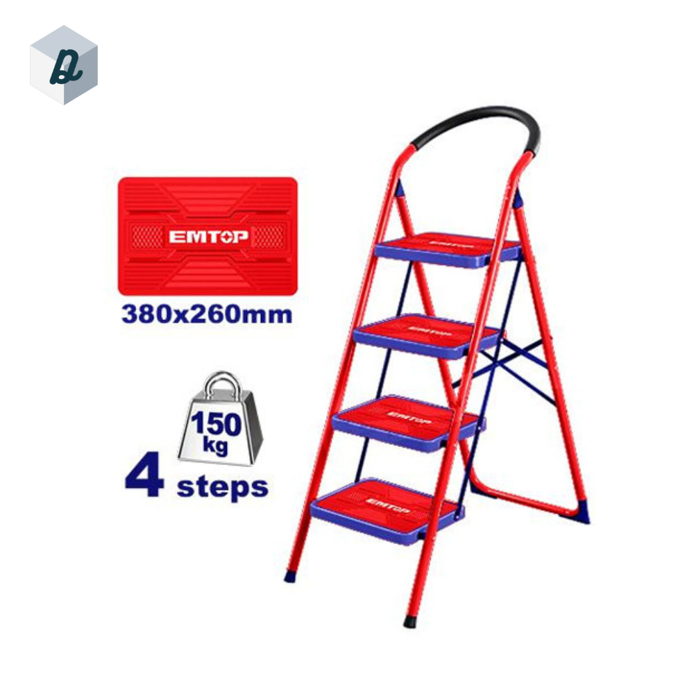 Échelle En Acier De 4 Marches 150kg EMTOP | ESLR1041