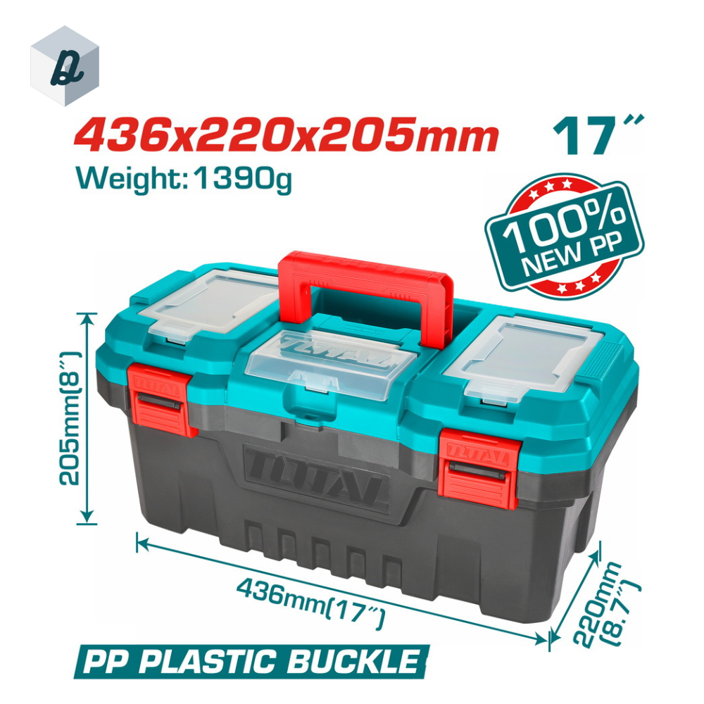Boite à Outils Vide en Plastique 17″ (436cm) TOTAL | TPBX0171