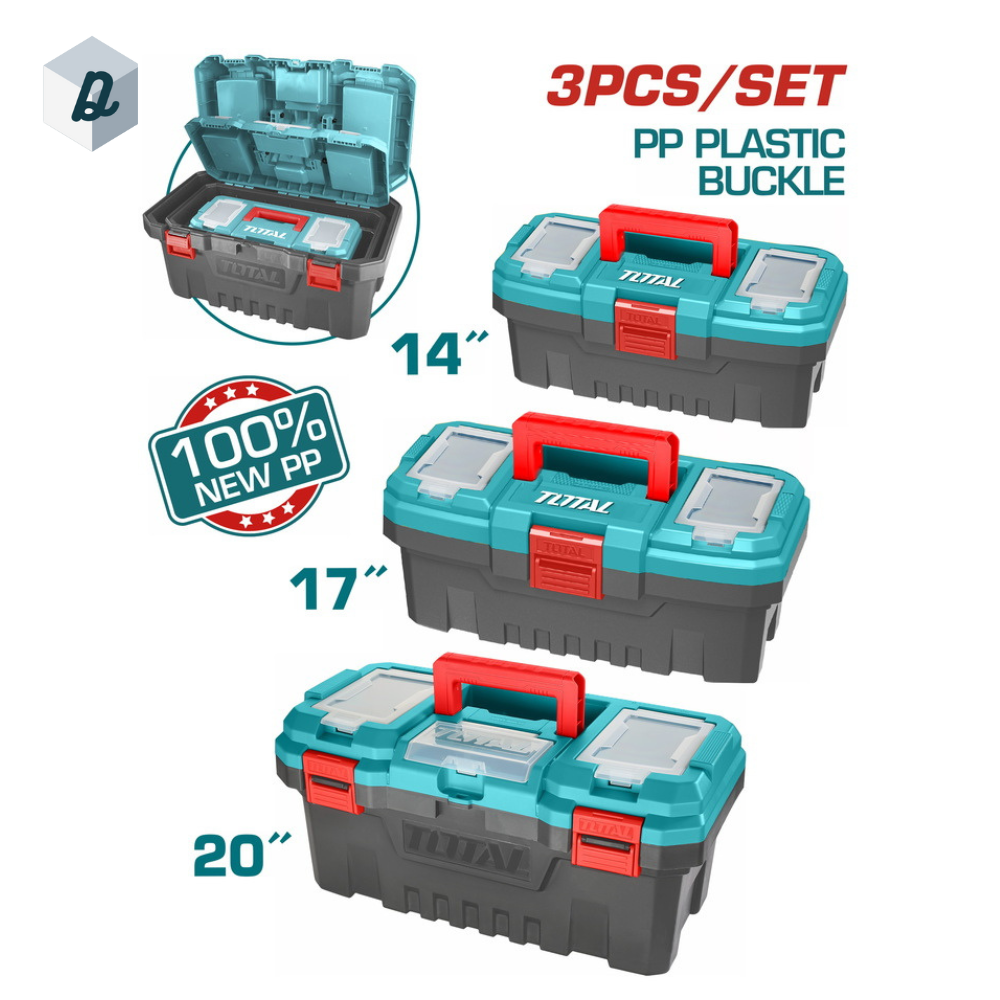 Boite à Outils Vide en Plastique 3Pcs TOTAL | TPBXK0031