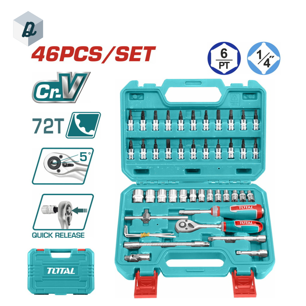 Coffret de 46 Douilles 1/4" TOTAL | THT141462