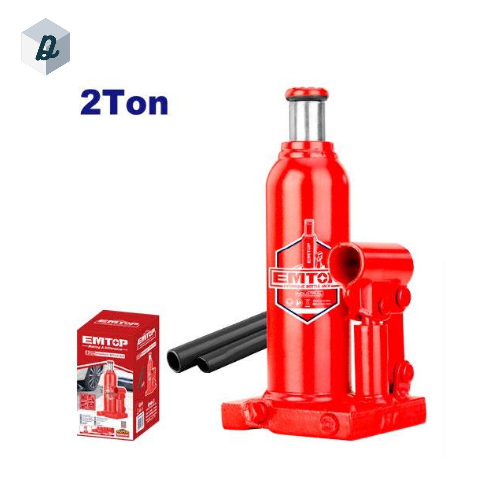 Cric Bouteille Hydraulique 2 Ton EMTOP | EHJK1021