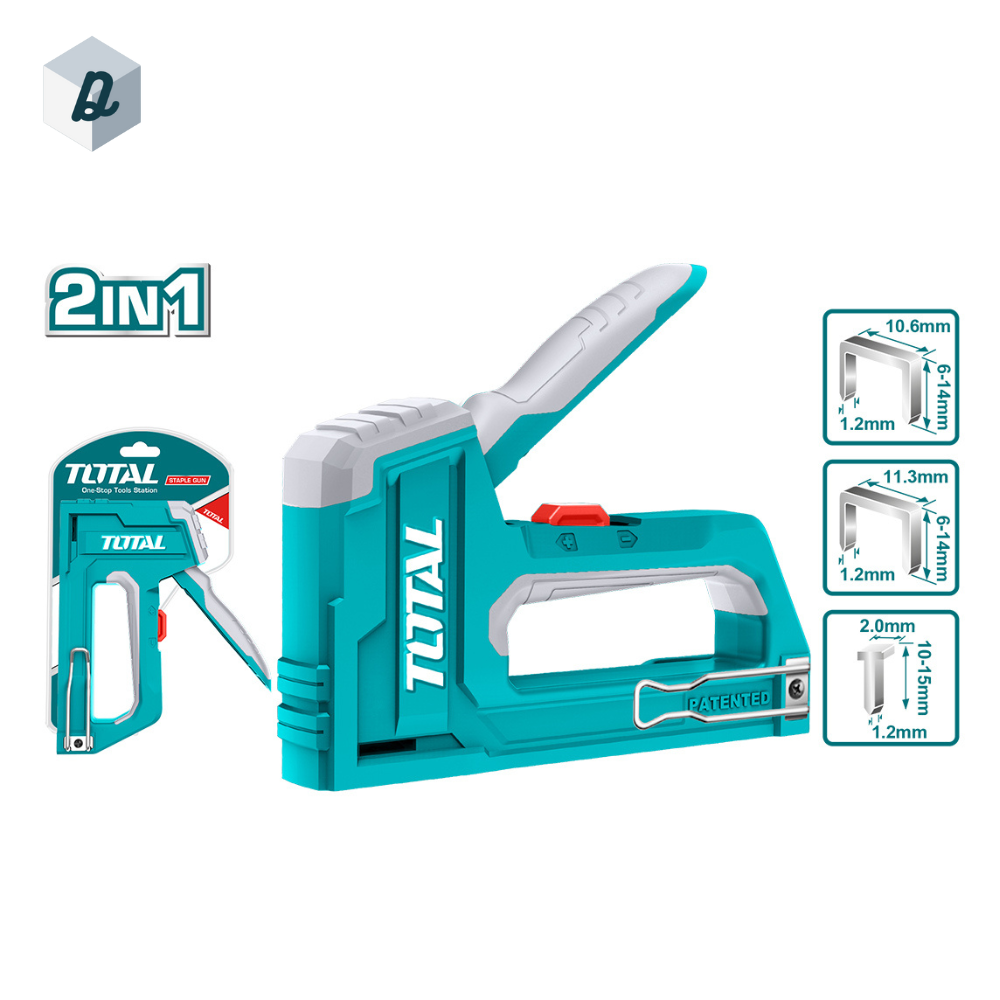 Agrafeuse 2 en 1 avec Interrupteur Haute/Basse Puissance, Inclut 500 Agrafes et 500 Clous Brad TOTAL | THT31146