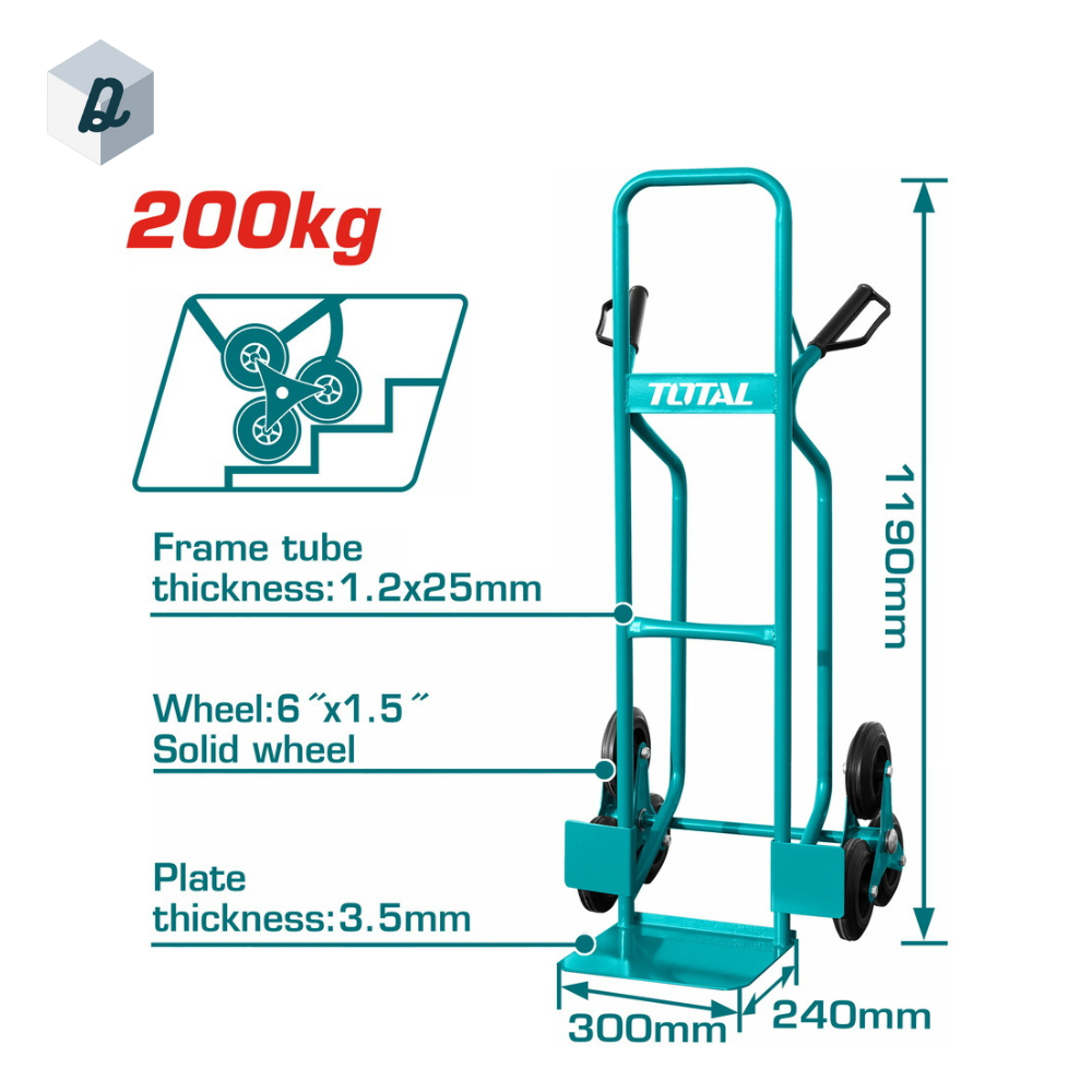 Chariot Industriel Avec Pneus 200KG (Pour Éscalier) TOTAL | THTHT20461