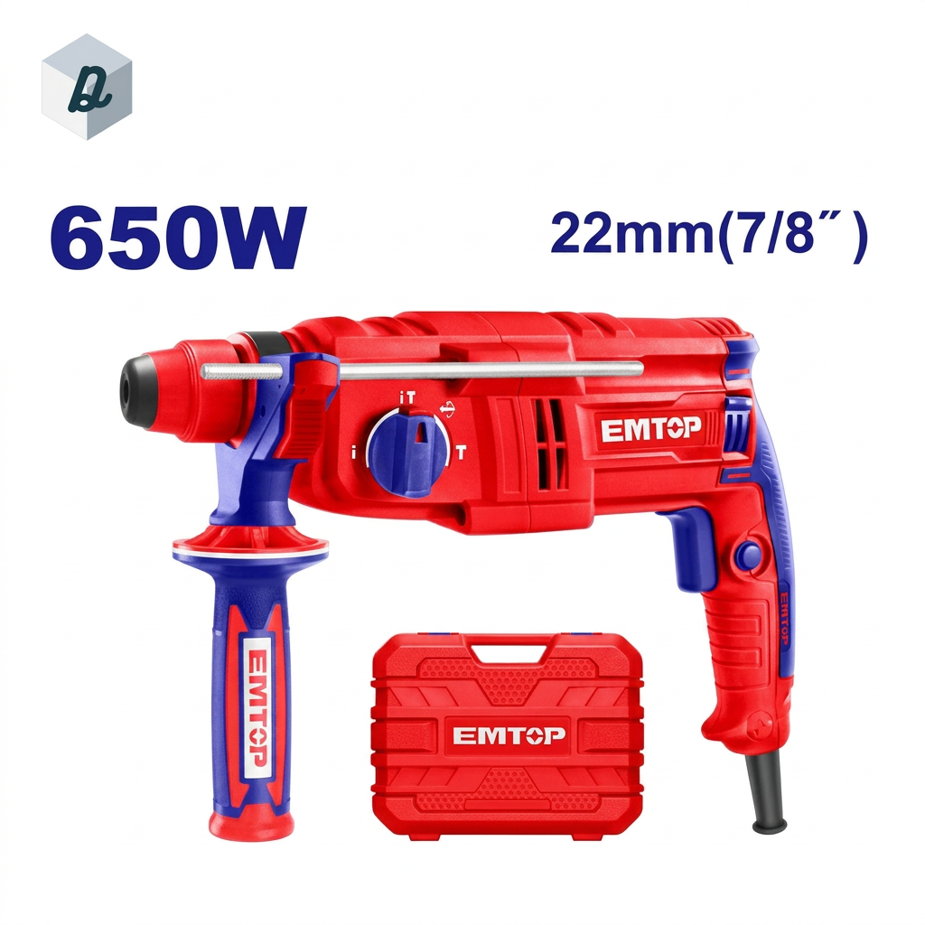 Marteau Perforateur SDS Plus 650W 1.7J Professionnel EMTOP | ERHRL651