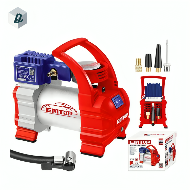 Compresseur d’Air Auto 12V 140PSI avec LED & Accessoires EMTOP | EAAC3501