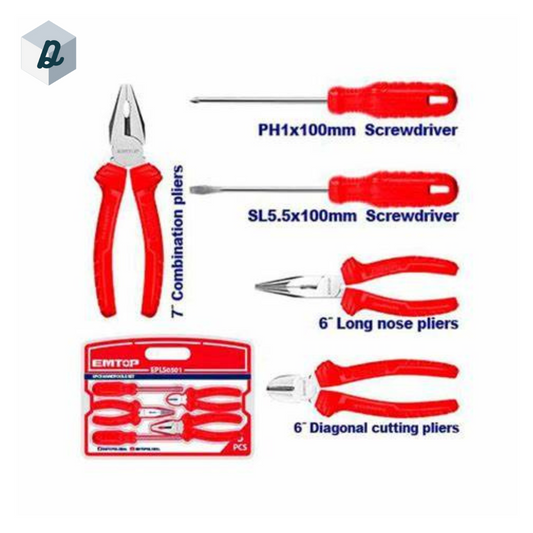 Ensemble D'outils à Main de 5 Pièces EMTOP EPLS0501