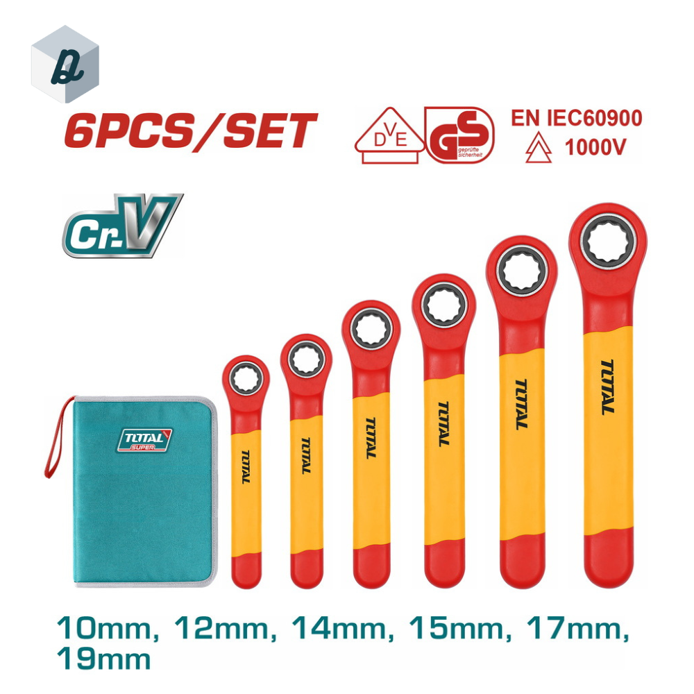 Jeu de 6 Clés à Cliquet Isolées TOTAL | THKISPA0603