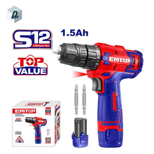 Visseuse Perceuse 12V 1.5Ah EMTOP ECDL12511