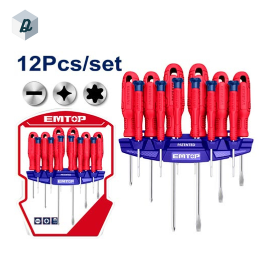 Jeu De Tournevis De Précision 12 Pièces EMTOP | ESST1002