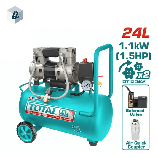 Compresseur d'air Silencieux sans Huile 24L TOTAL | TCS1075242