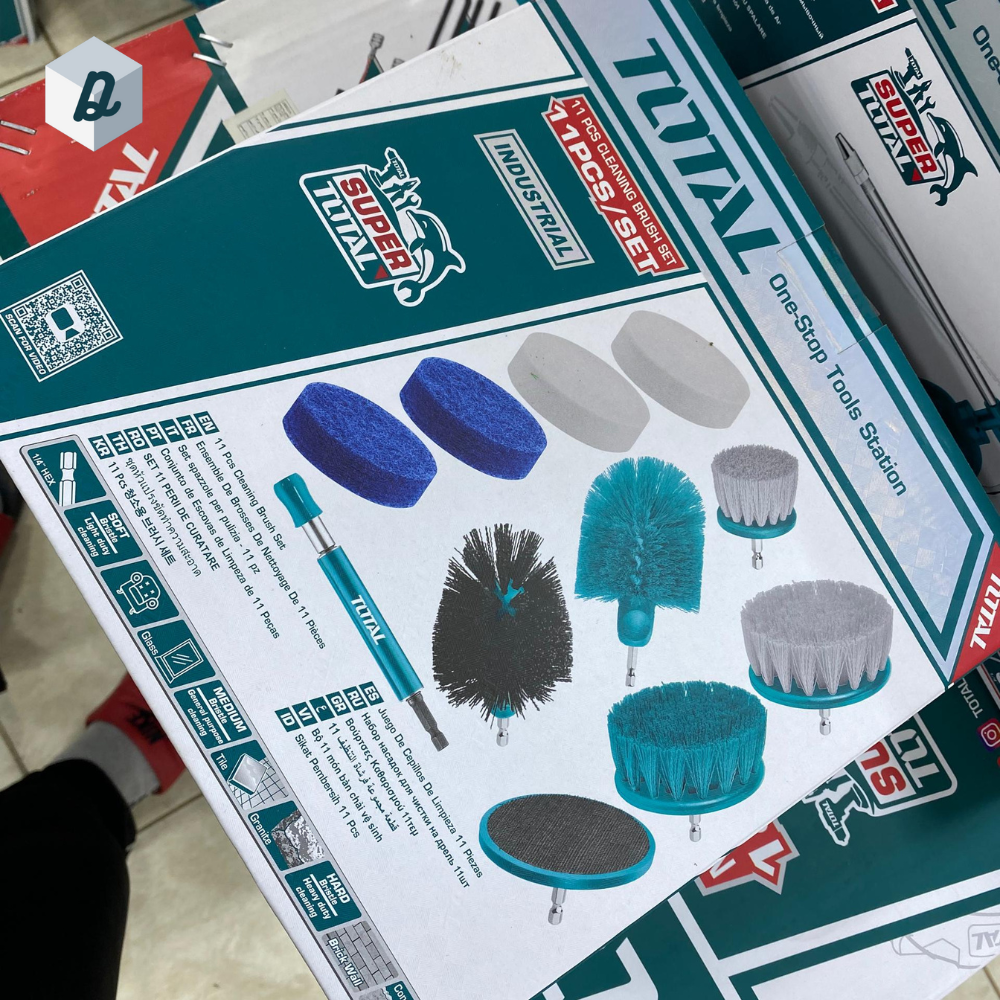 Ensemble de 11 brosses de nettoyage pour Visseuse TOTAL | TACB1101