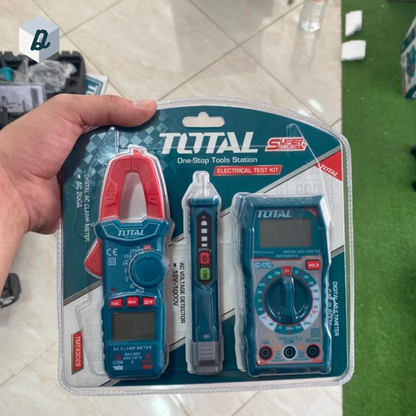 Kit de Test Électrique 3 Pièces avec Multimètre et Pince Ampèremétrique TOTAL | TMT43028