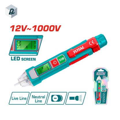 Stylo Testeur de Tension Sans Contact 12–1000V TOTAL | THT210003