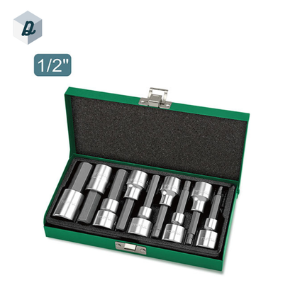 Jeu de Douilles Embouts Hex Longs 1/2" 9 Pièces TOPTUL | GAAD0905