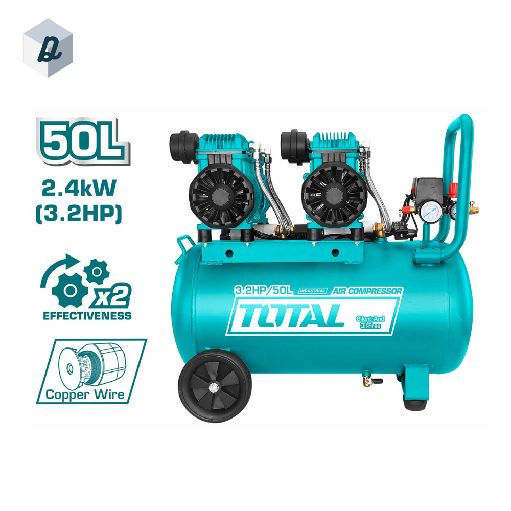 Compresseur d'air 50l Silencieux et Sans Huile | TCS2240508-8