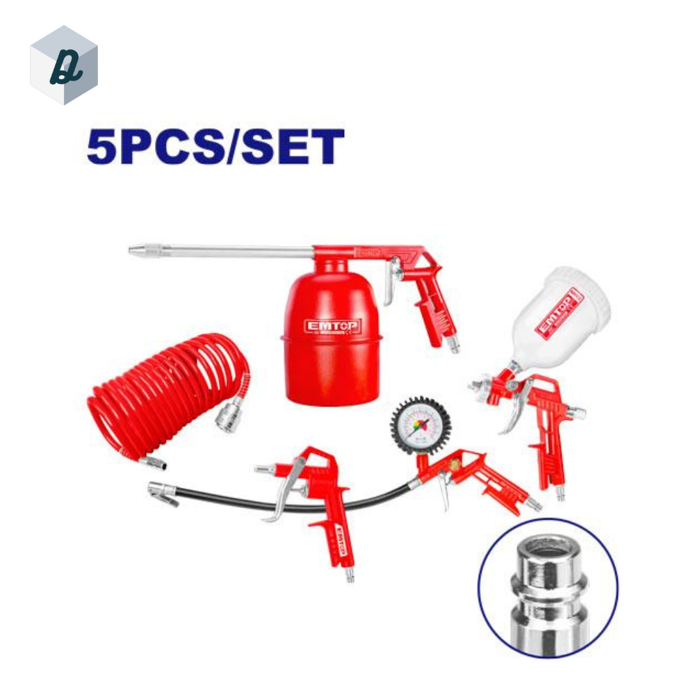 Ensemble de Pistolets Pneumatiques Multifonctions 5PCS EMTOP | EATLS0503
