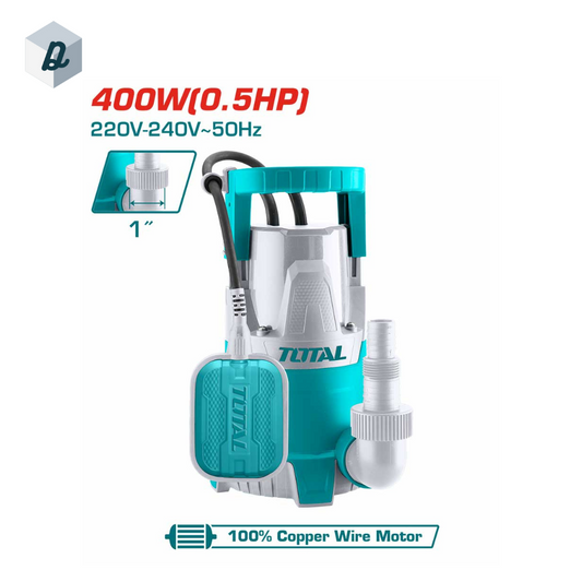 Pompe Vide Cave Submersible 400W Avec Câble de 9m TOTAL | TWP64006