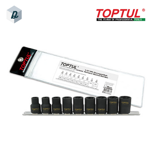 Jeu de Douilles Extracteurs de Boulons Endommagés 9 Pièces 1/2", 10–19 mm TOPTUL | GAAG0903