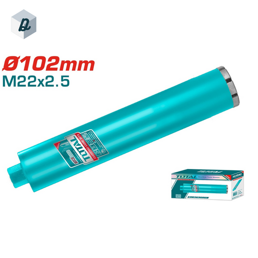 Foret Diamant 102 mm x 450 mm pour Béton Armé – Type Humide TOTAL | TAC2811021