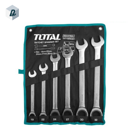 Jeu De Clés À Cliquet 19-32mm 6 Pcs TOTAL| THT102RK061