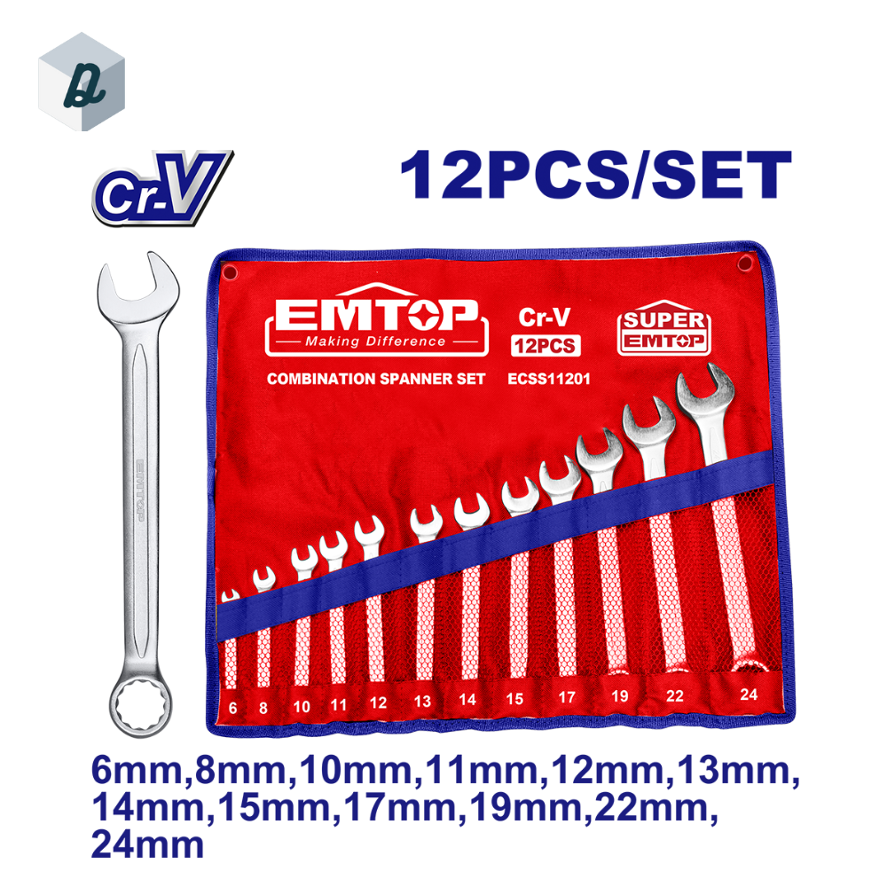 Jeu de 12 Clés Mixtes 6-24mm EMTOP | ECSS11201