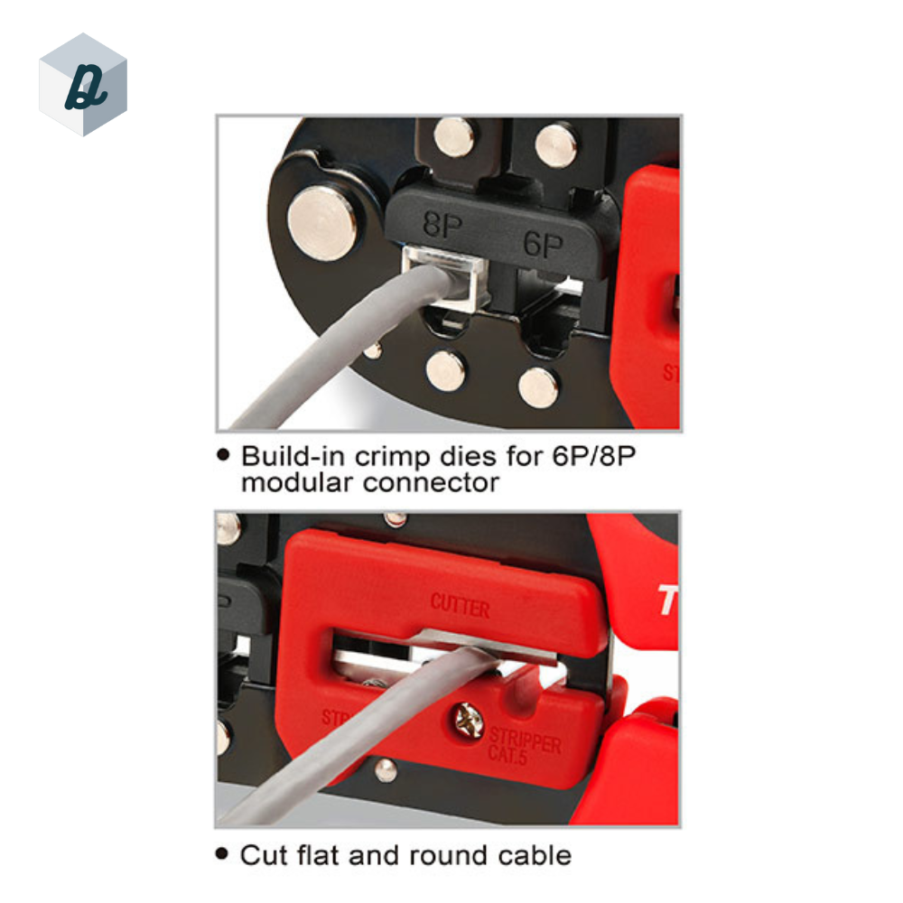 Pince à Sertir Fiche RJ 11/ RJ 12/ RJ45 TOPTUL | DKAC2420