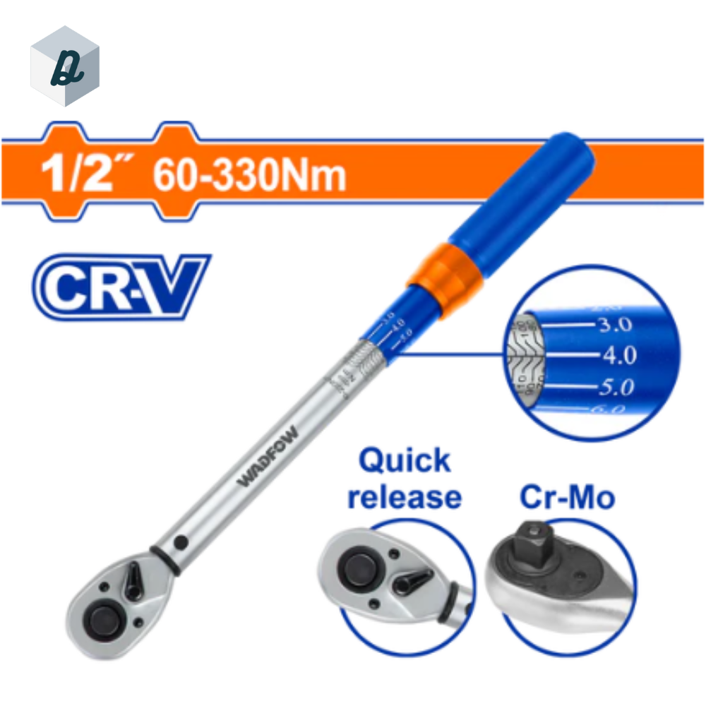 Clé dynamométrique 1/2 pouces. 60-330 N.m WADFOW | WWQ4D12