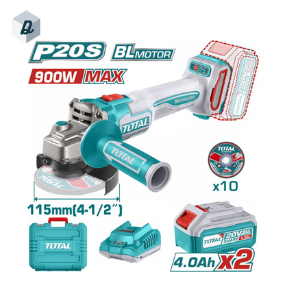 Meuleuse d'angle sans fil TOTAL | TAGLI211542