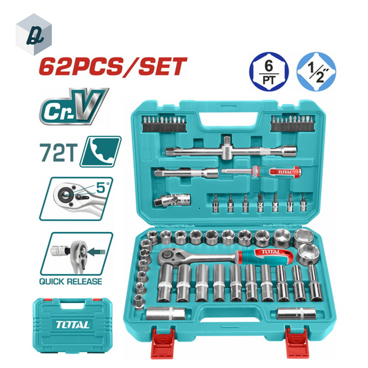 Jeu de 62 Douilles 1/2″ TOTAL | THT121602