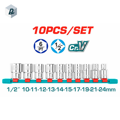 Jeu de 10 Douilles 1/2″ TOTAL | THT121101