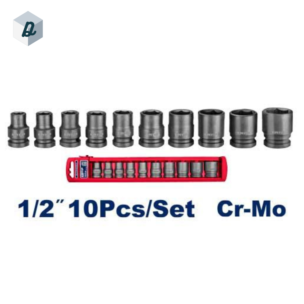 Jeu de 10 Douilles à Chocs 1/2" EMTOP | EMSS12101