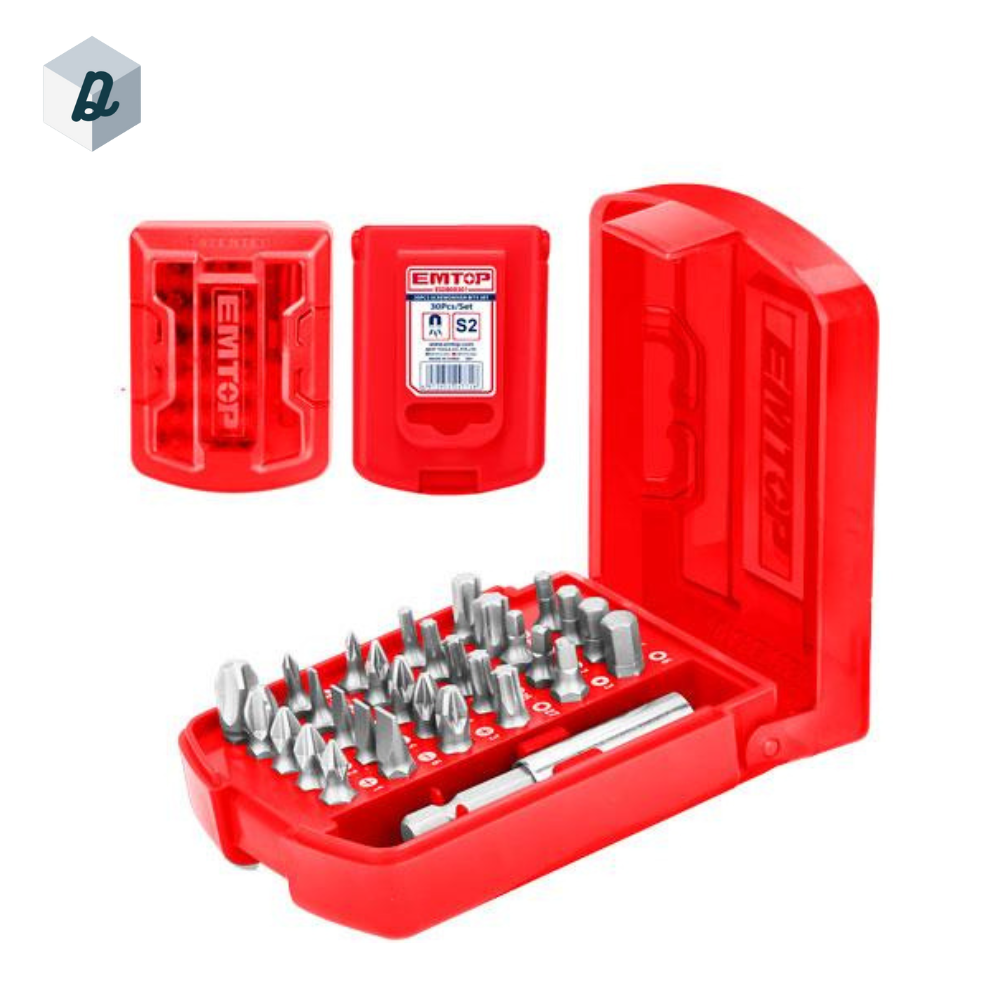 Jeu De 30 Embouts De Tournevis EMTOP | ESDB08301