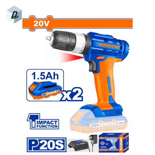 Visseuse et Perceuse à Percussion lithium-ion 20 V / 1,5 Ah / 35 Nm WADFOW | WCDP522